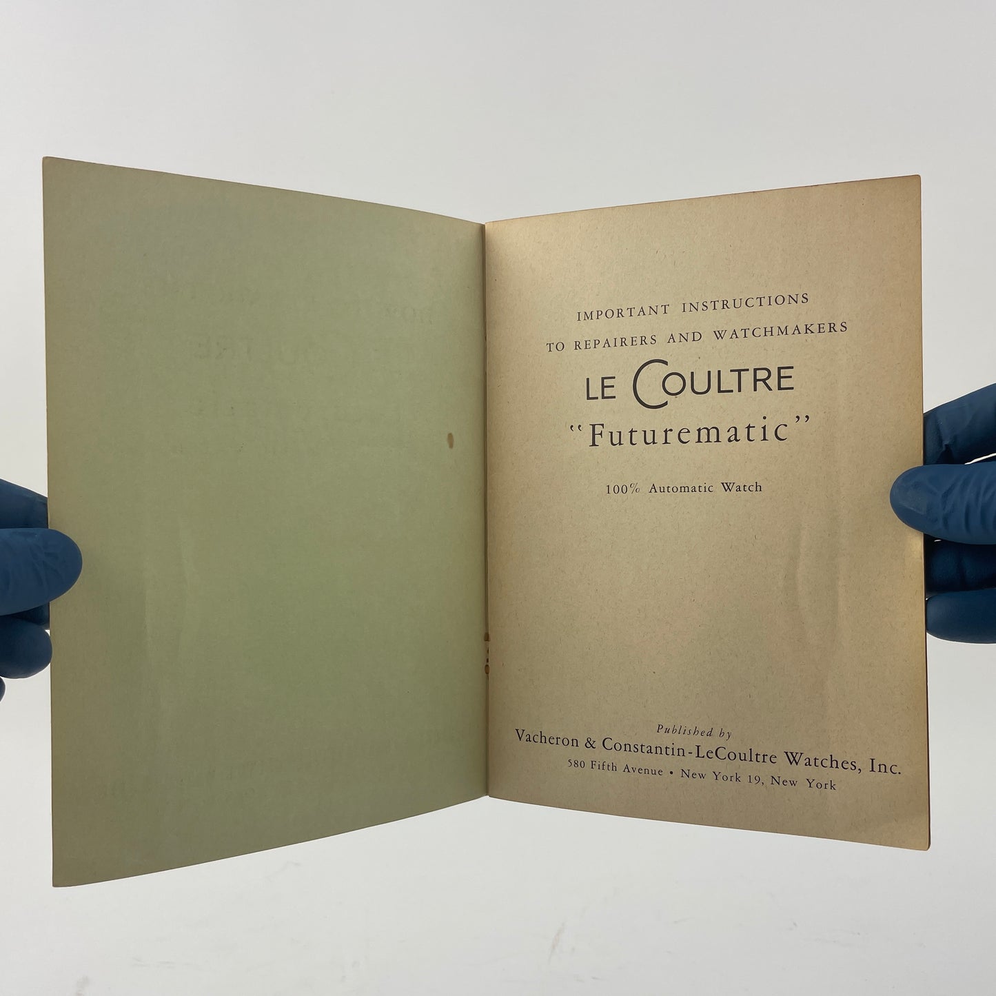 May Lot 61- How to Repair the LeCoultre "Futurematic" 100% Automatic Watch