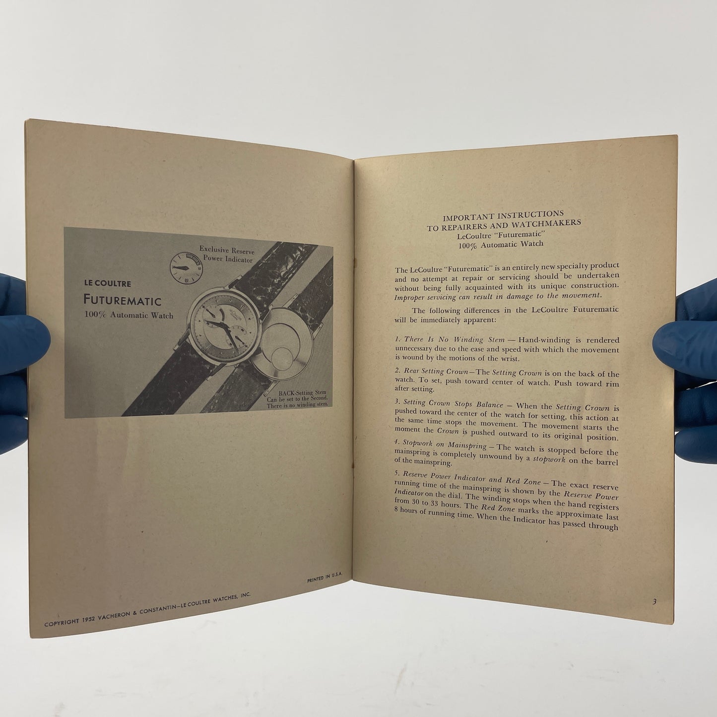 May Lot 61- How to Repair the LeCoultre "Futurematic" 100% Automatic Watch