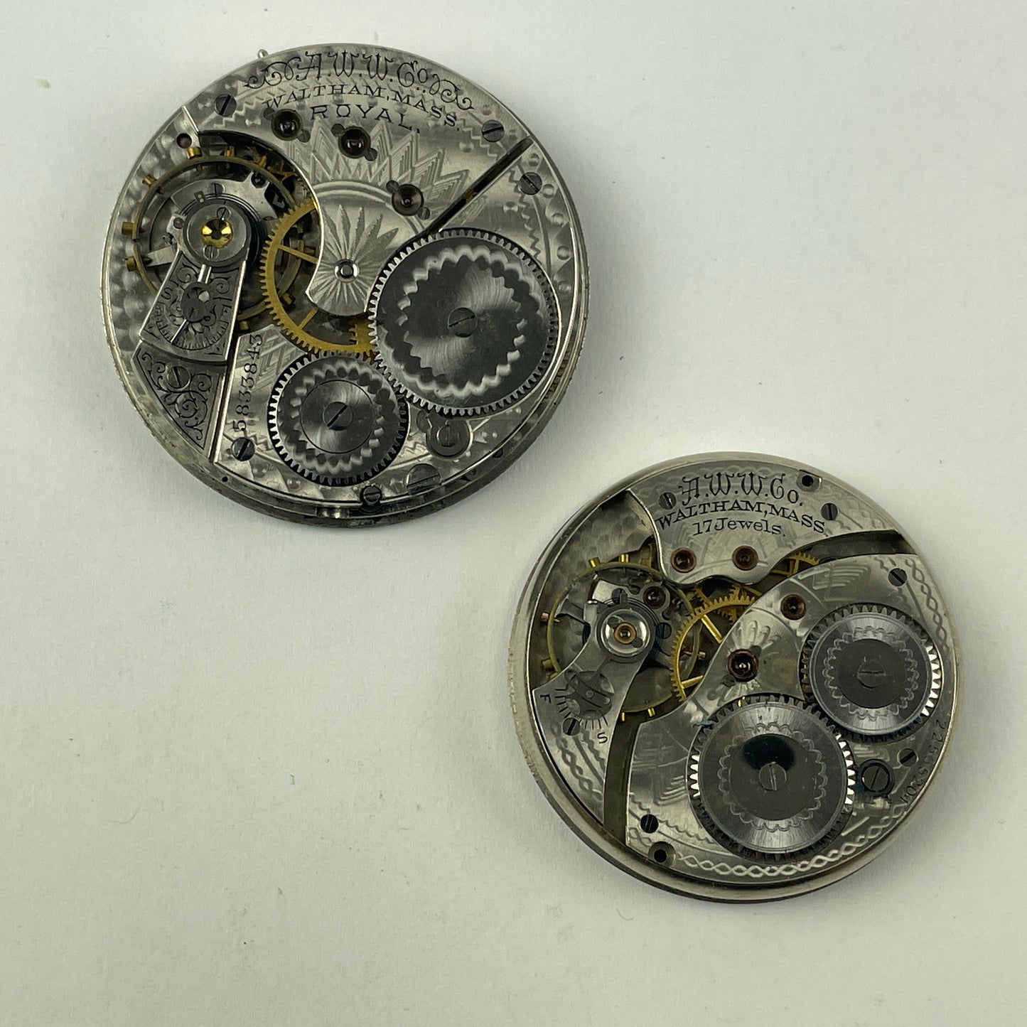 May Lot 25- Waltham Pocket Watch Movement Set
