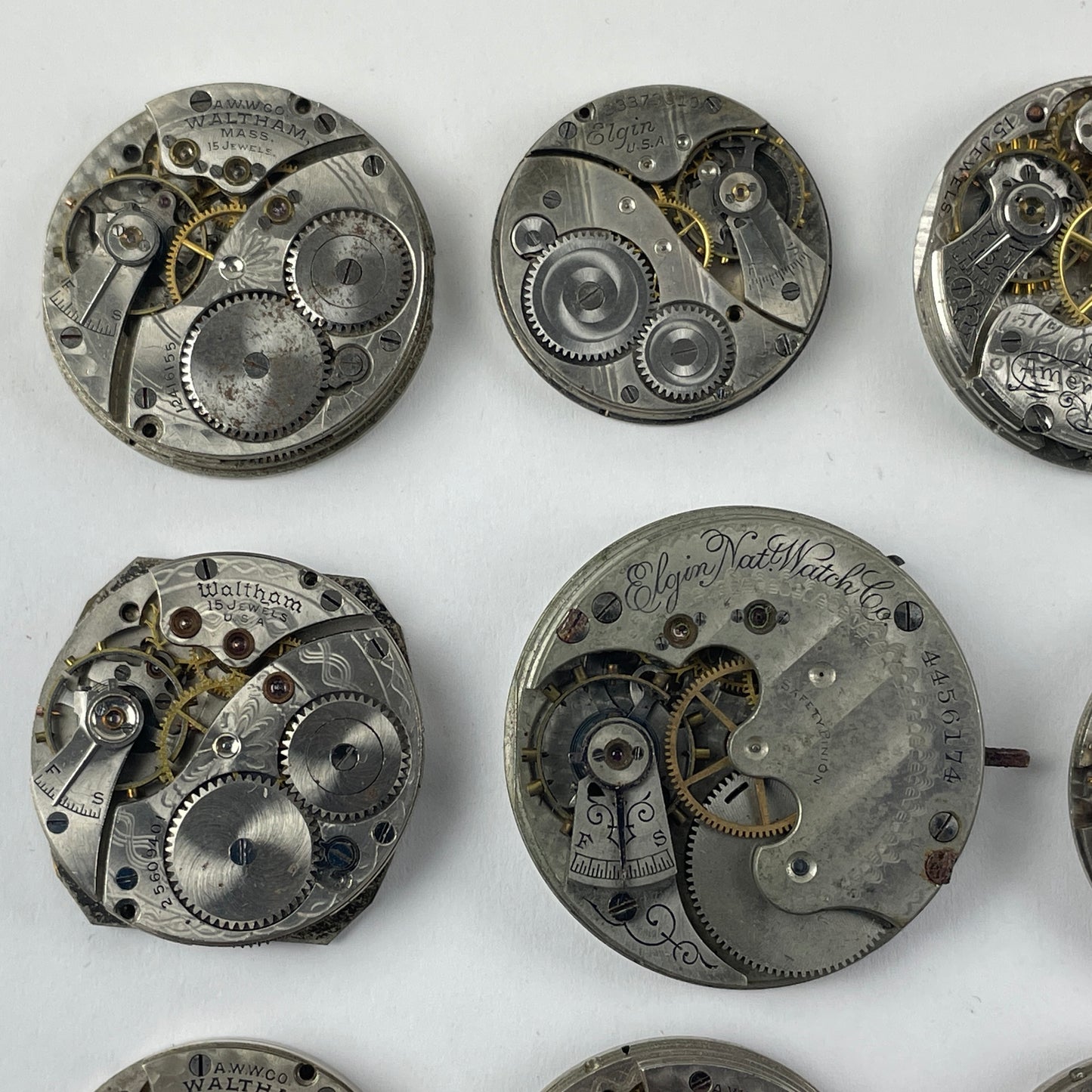 May Lot 23- American Pocket Watch Movement Set of (16)