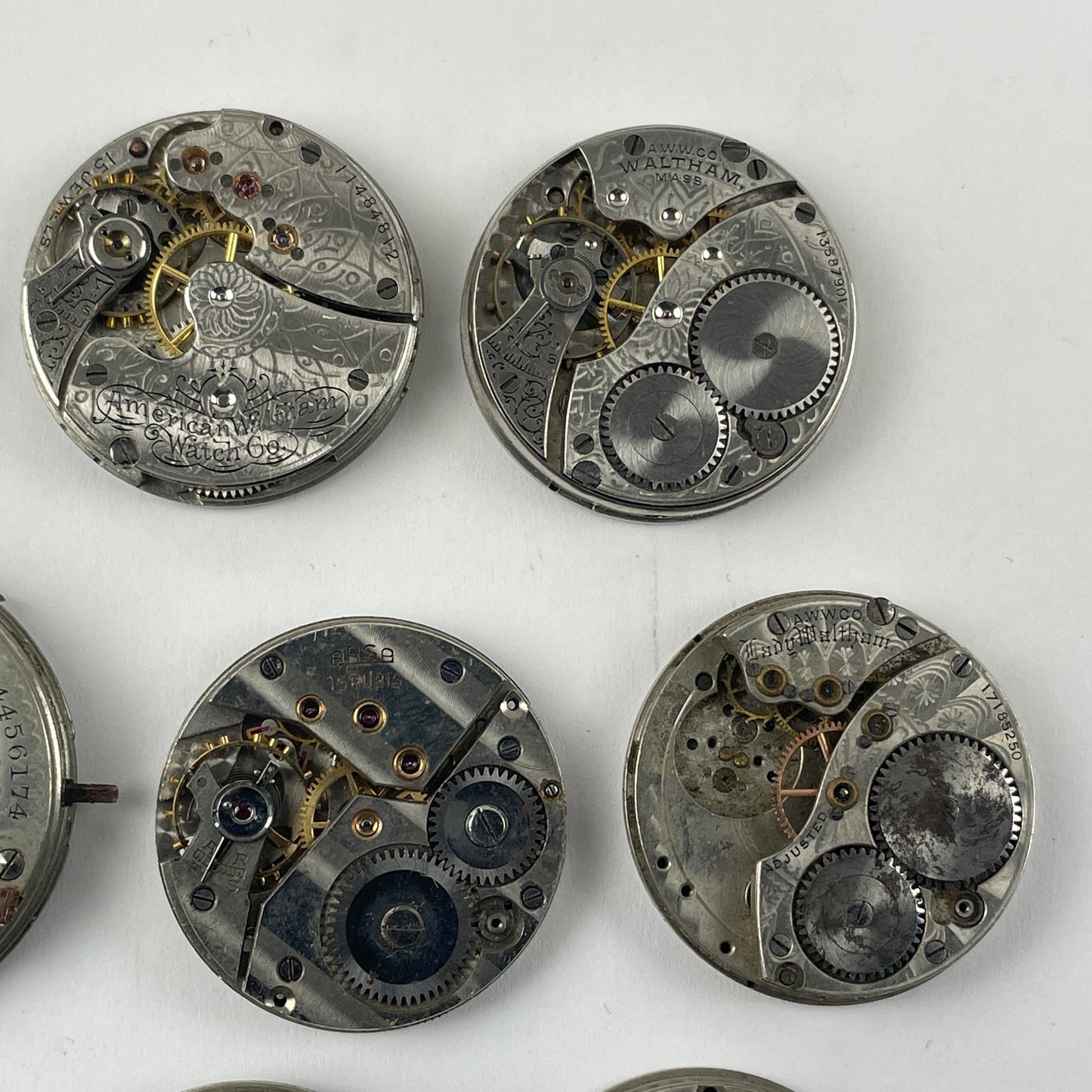 May Lot 23- American Pocket Watch Movement Set of (16)