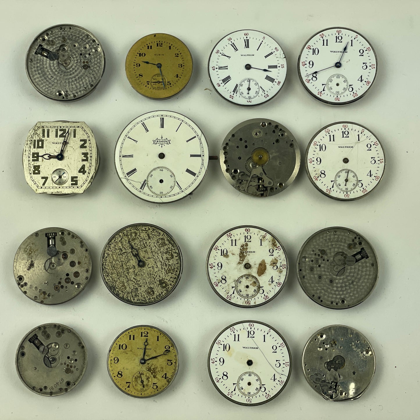 May Lot 23- American Pocket Watch Movement Set of (16)