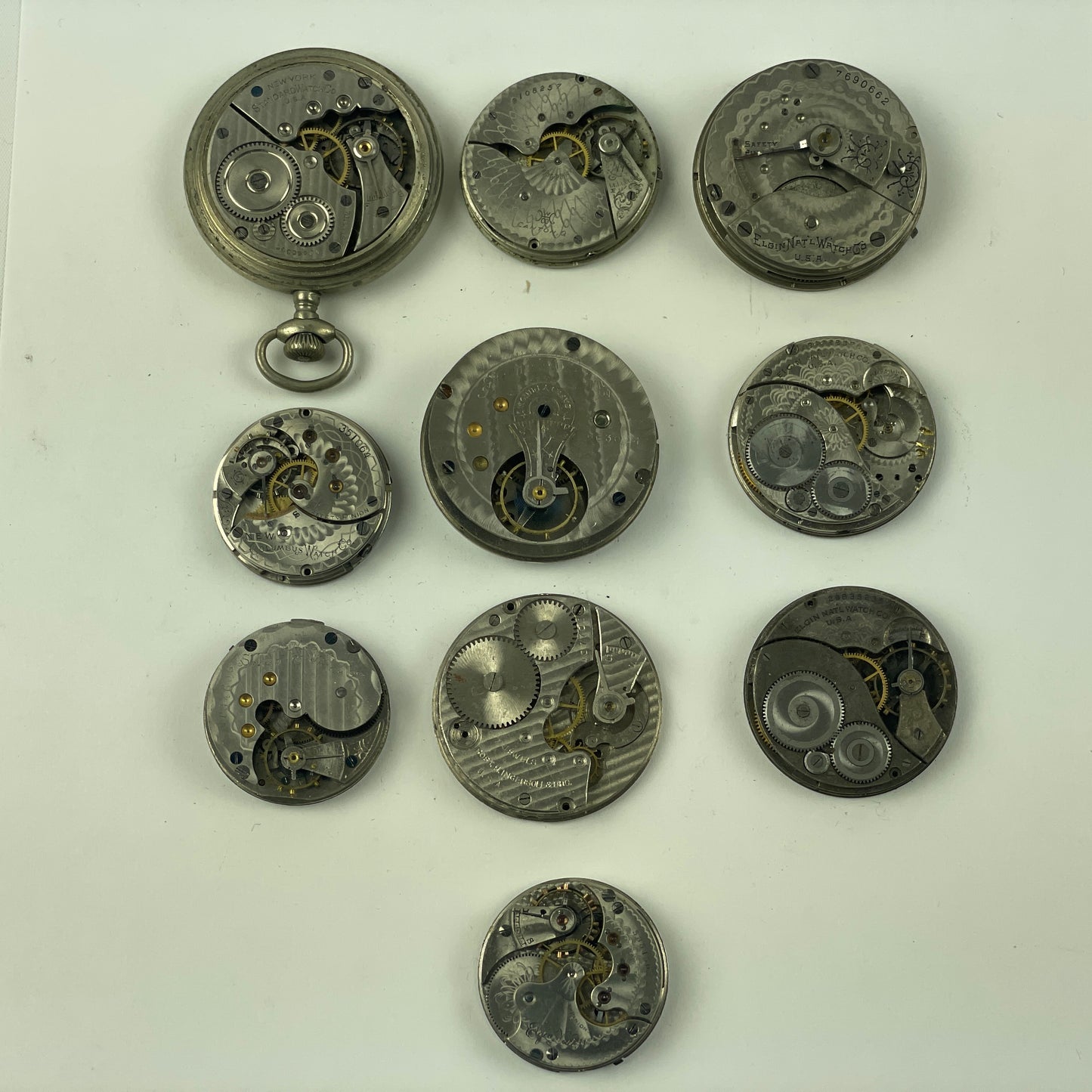 May Lot 13- American Pocket Watch Movement Set of (10)