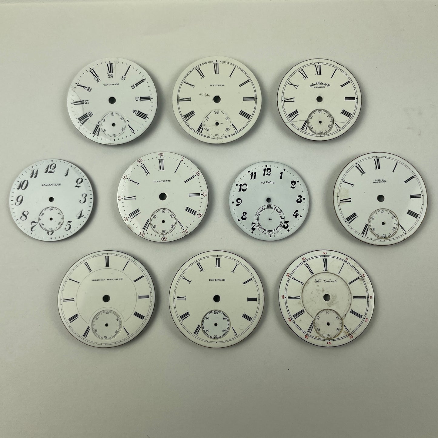 May Lot 19- American Enamel Pocket Watch Dials