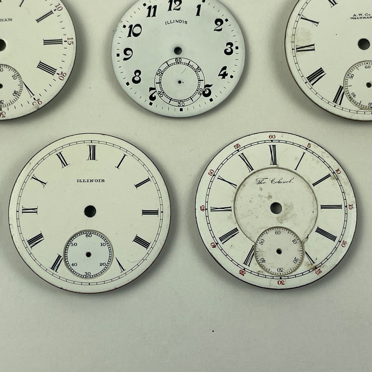 May Lot 19- American Enamel Pocket Watch Dials
