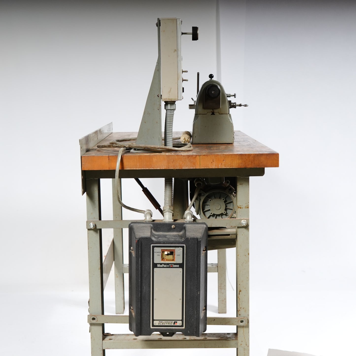F. W. Derbyshire 10MM Model 750 Precision Lathe on Frame with Motor & Rheostat