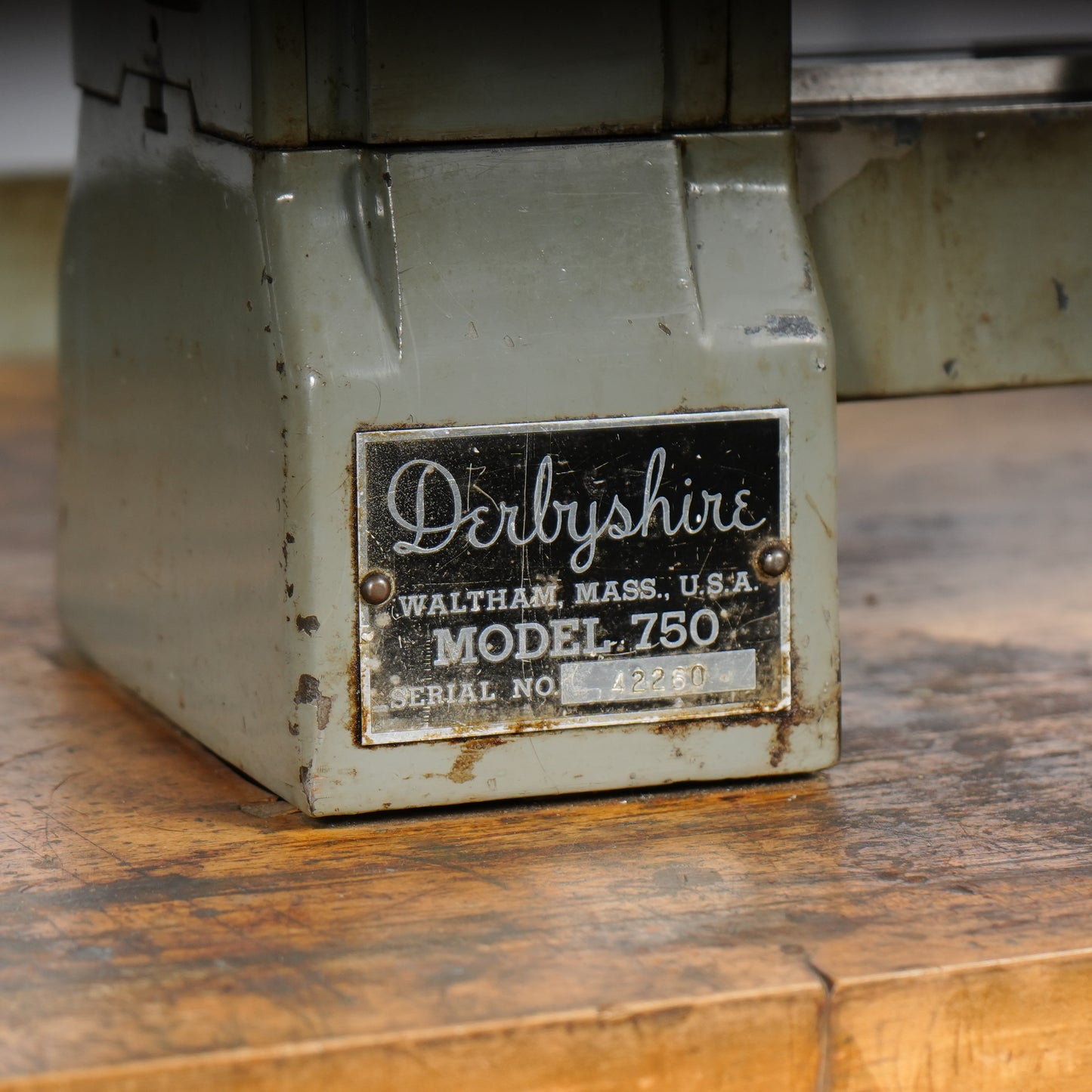 F. W. Derbyshire 10MM Model 750 Precision Lathe on Frame with Motor & Rheostat