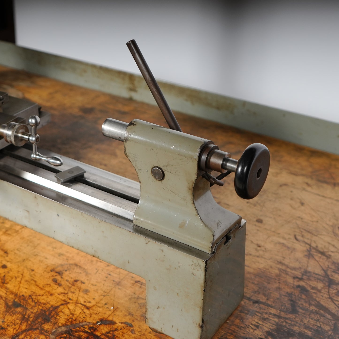 F. W. Derbyshire 10MM Model 750 Precision Lathe on Frame with Motor & Rheostat