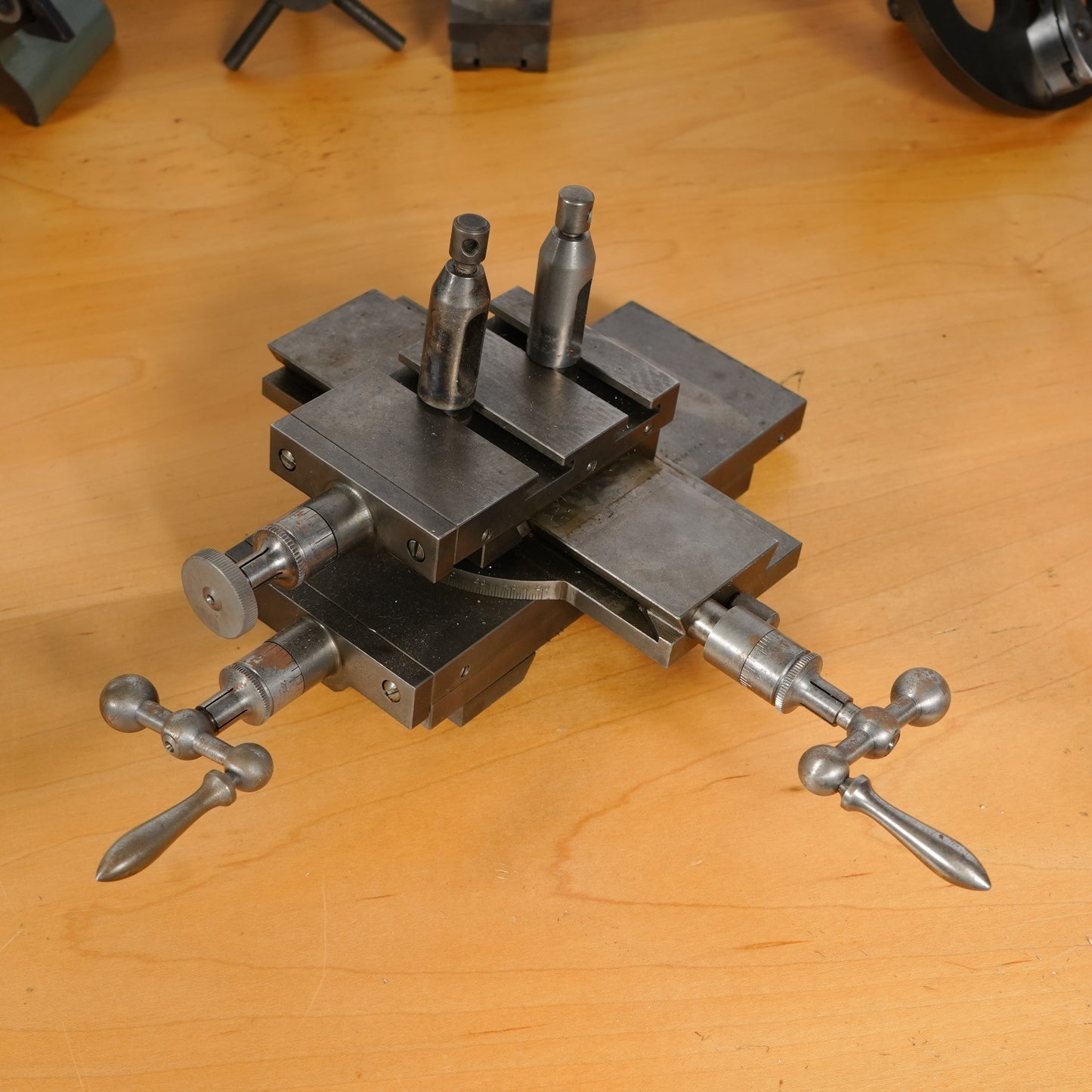 F. W. Derbyshire Watchmaker’s 10MM Lathe with Bench, Transmission Pulley & Accessories