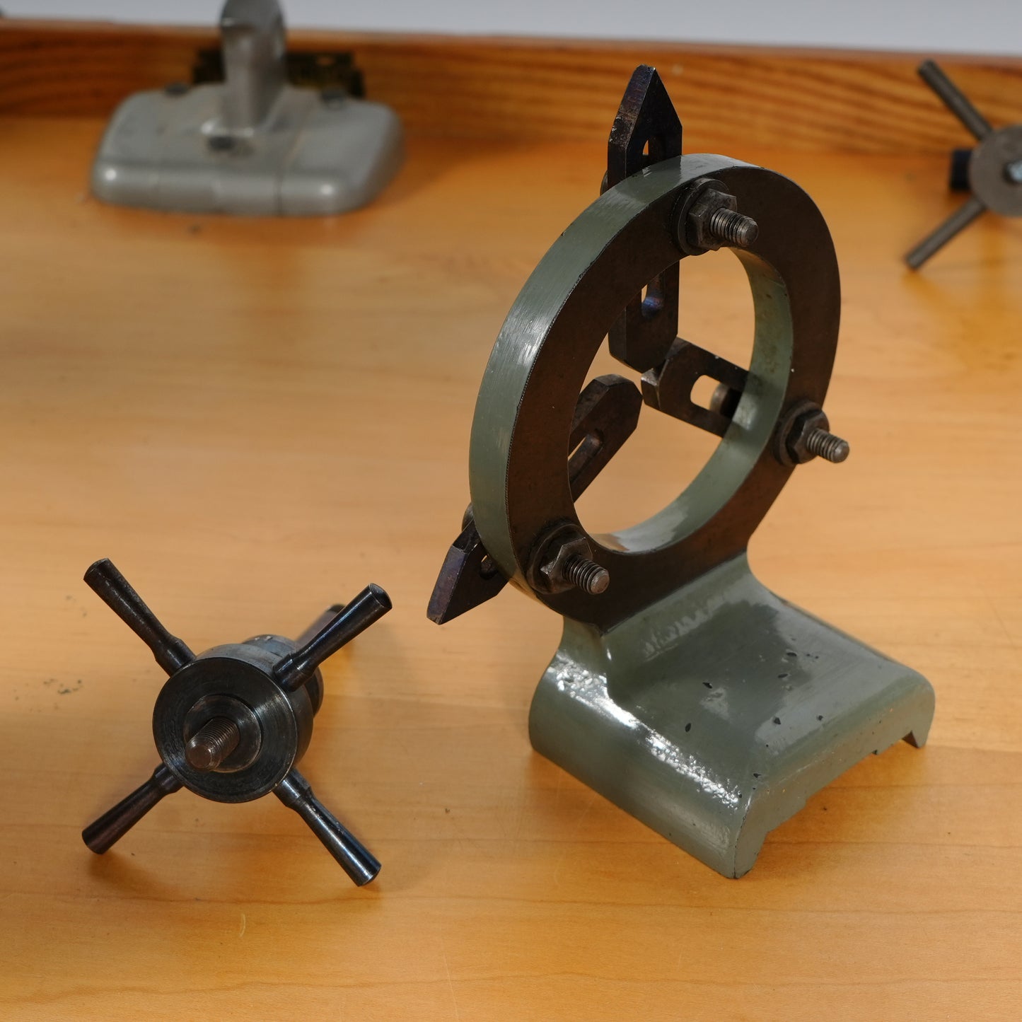 F. W. Derbyshire Watchmaker’s 10MM Lathe with Bench, Transmission Pulley & Accessories