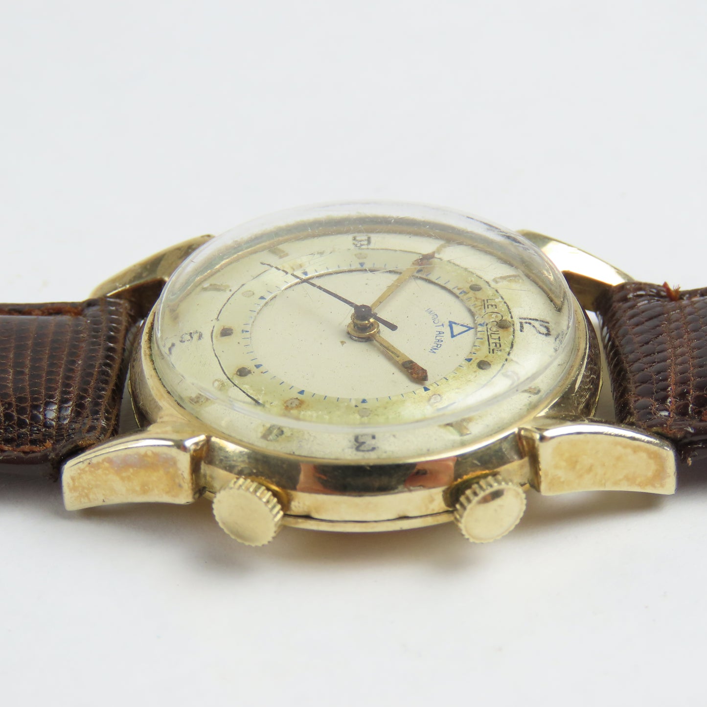LeCoultre 814 Men’s Alarm Round Vintage Mechanical Wristwatch