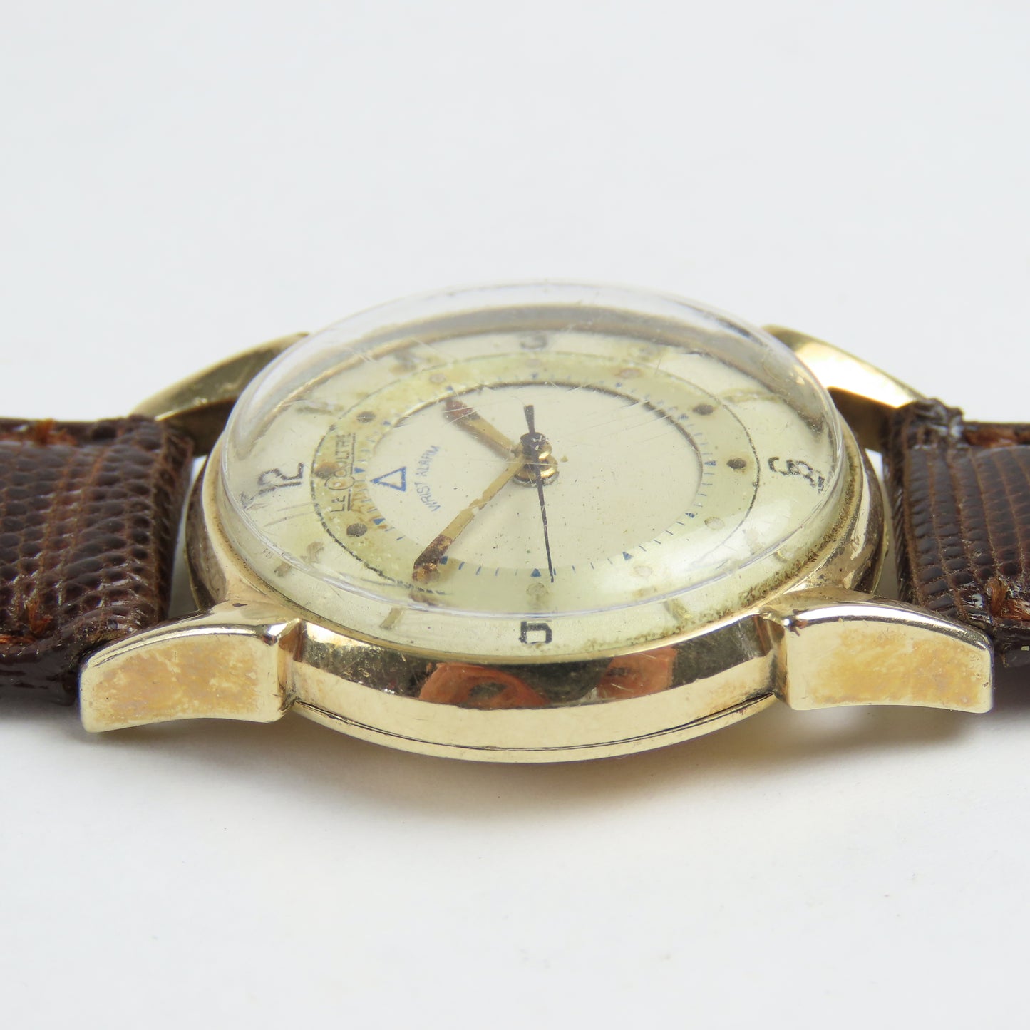 LeCoultre 814 Men’s Alarm Round Vintage Mechanical Wristwatch