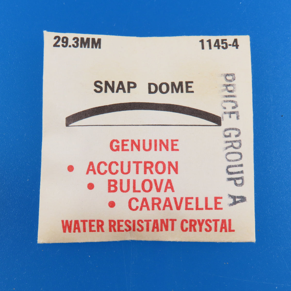 Bulova Accutron 1243-4 Snap Dome 30.1 MM Crystal | Water Resistant
