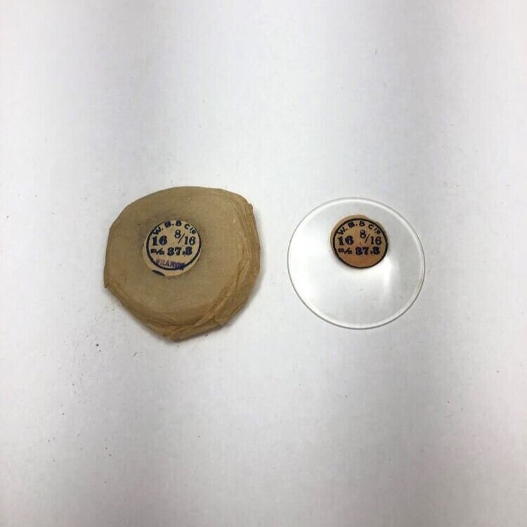Sleeve of 16 8/16 1.5 MM Beveled Glass Open Face Pocket Watch Crystals