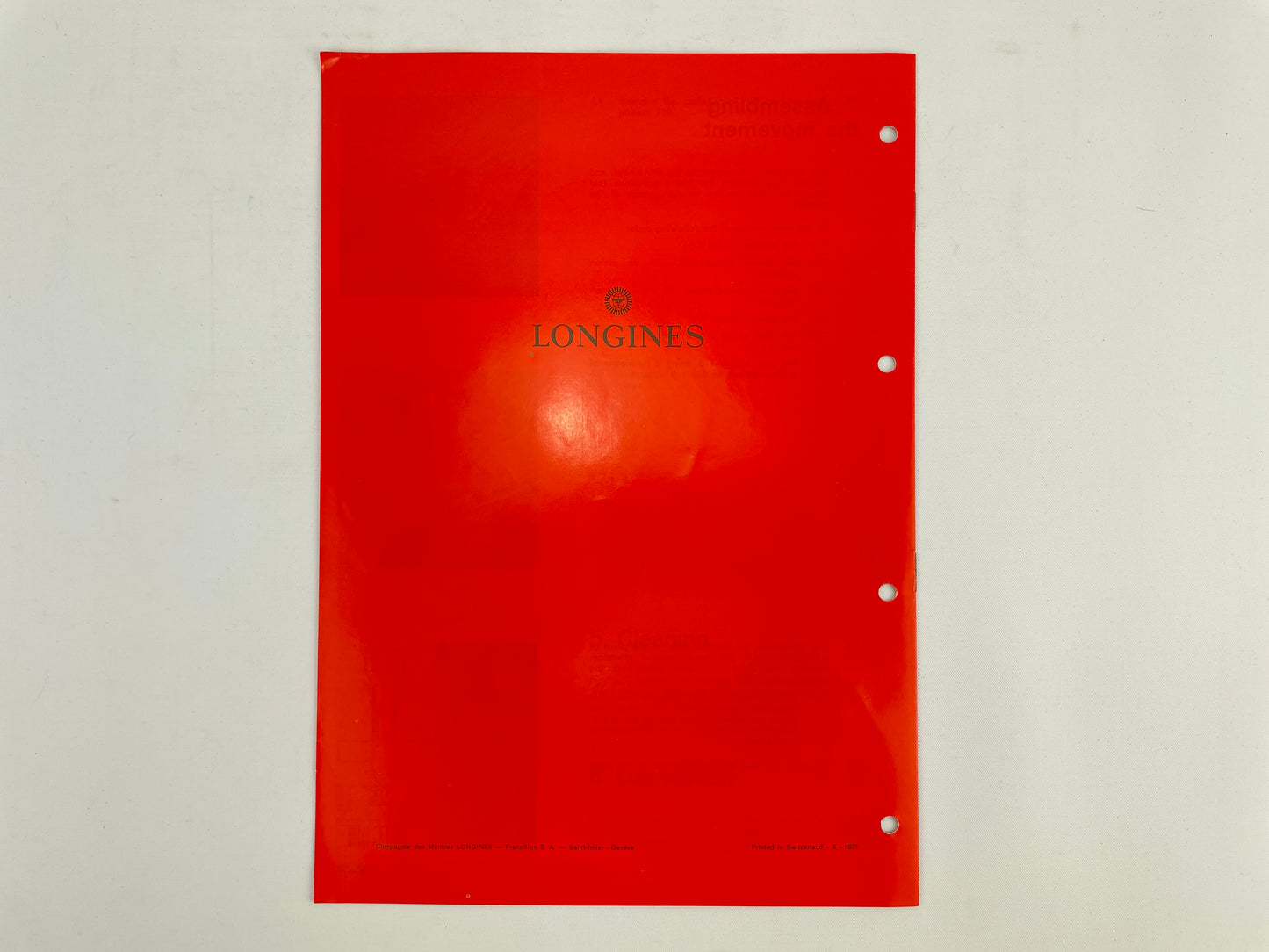Longines Technical Information Manual Caliber 320