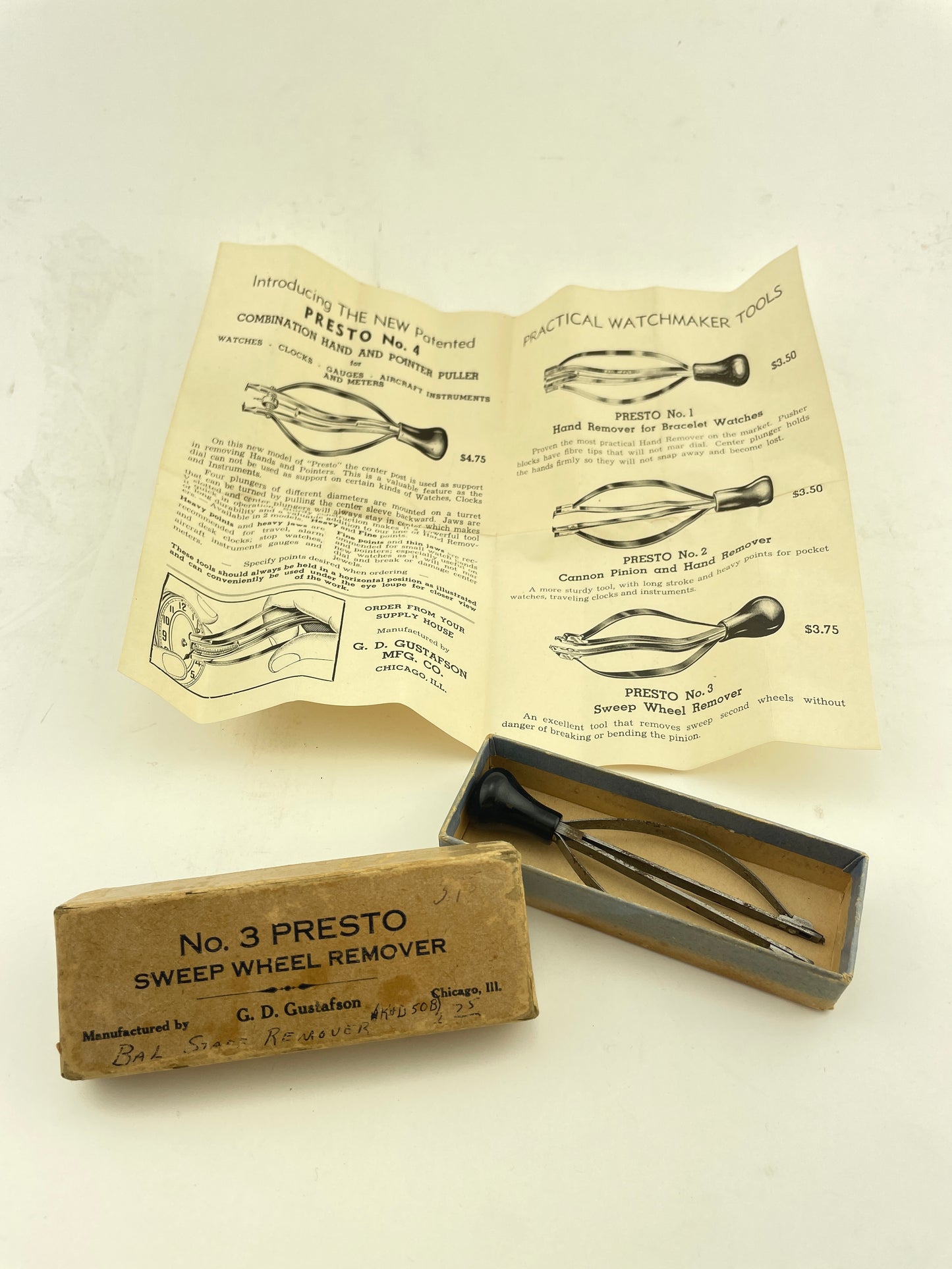 Watchmaker’s No. 3 “PRESTO” Sweep Wheel Remover