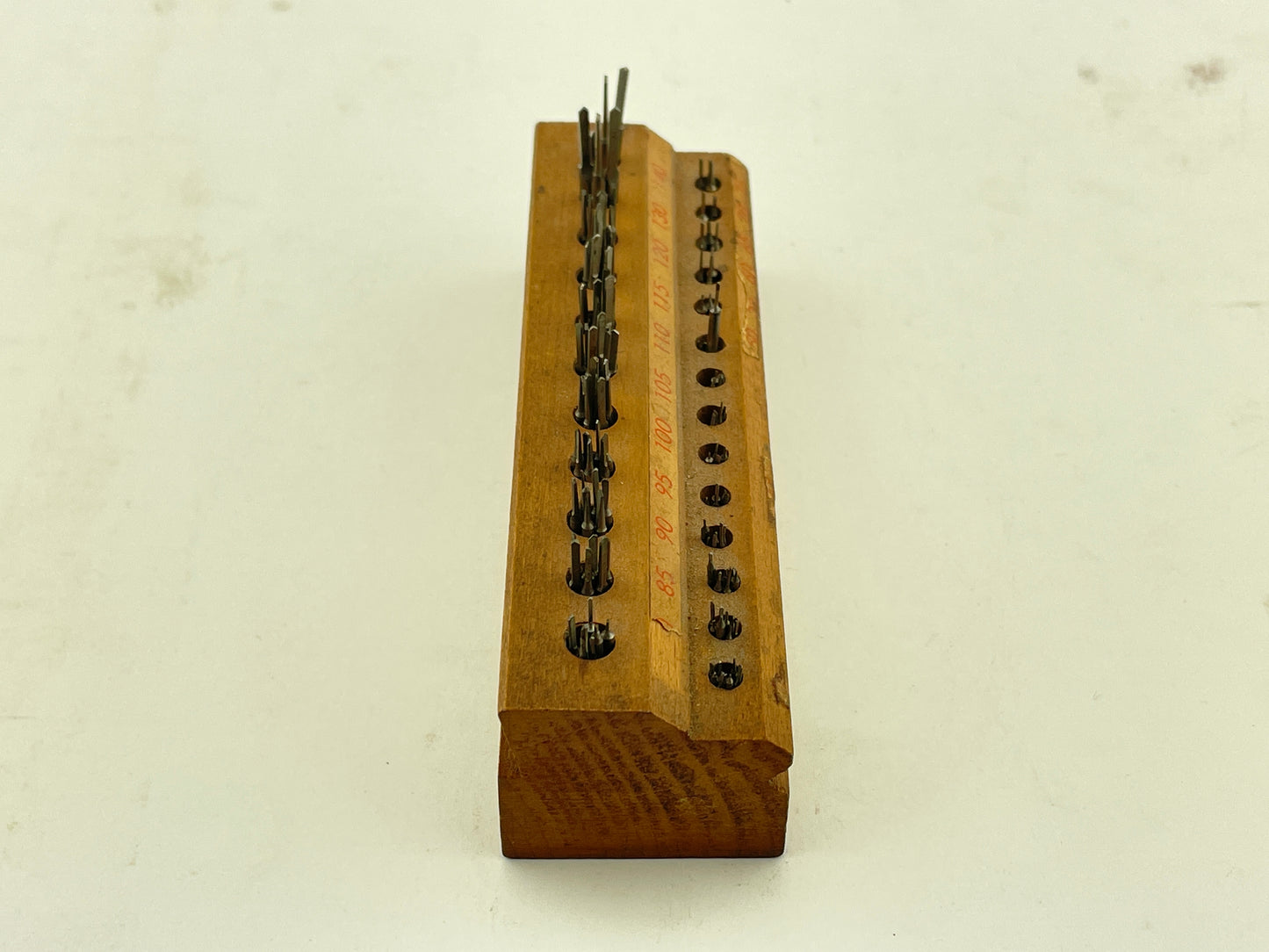 Watchmaker's Selection of Spade Drills with Wood Holder