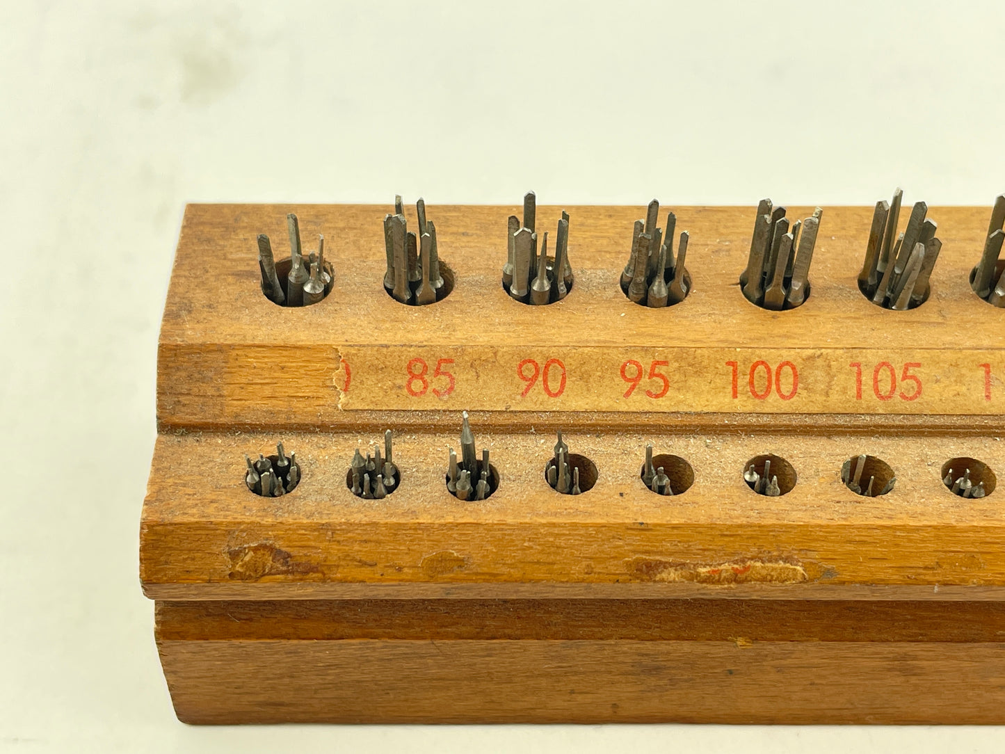 Watchmaker's Selection of Spade Drills with Wood Holder