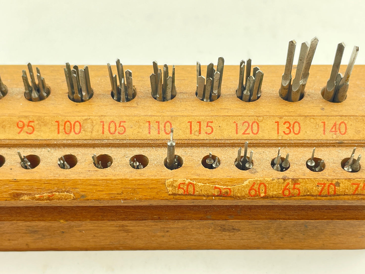 Watchmaker's Selection of Spade Drills with Wood Holder