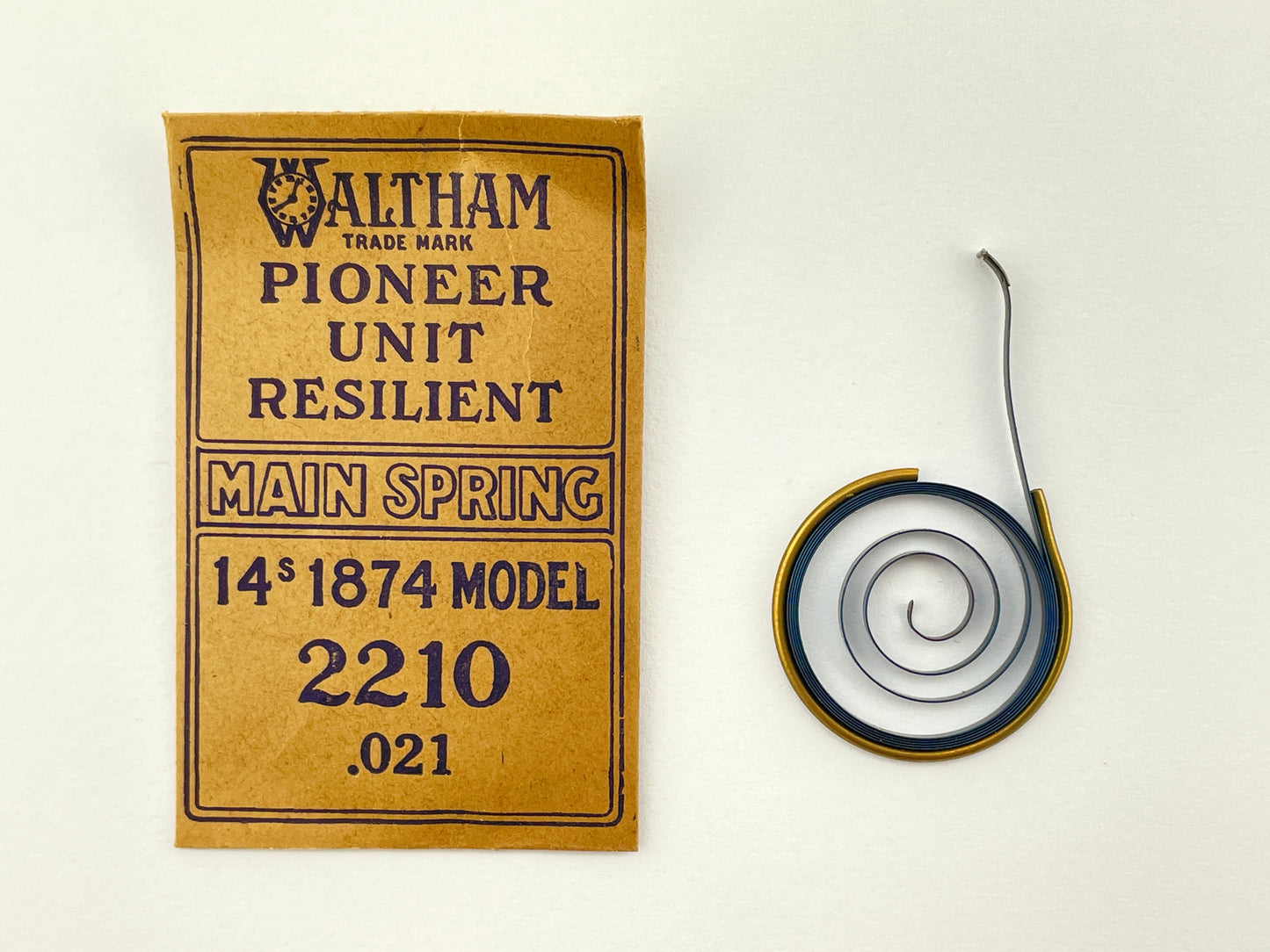 Waltham 14 Size Model 1874 Blued Pocket Watch Mainspring #2210