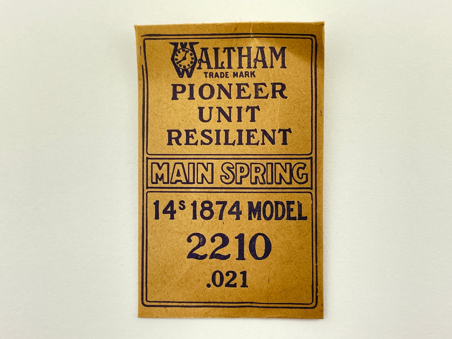 Waltham 14 Size Model 1874 Blued Pocket Watch Mainspring #2210