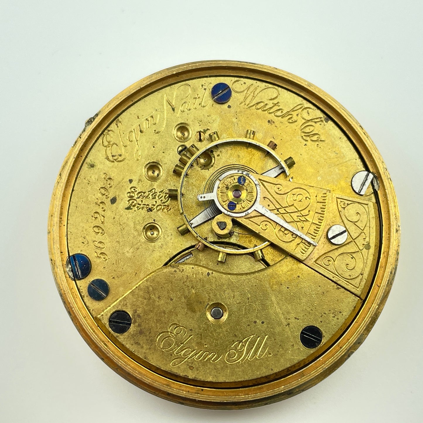 Elgin Pair of 18 Size Nickel & Gilt Pocket Watch Movements
