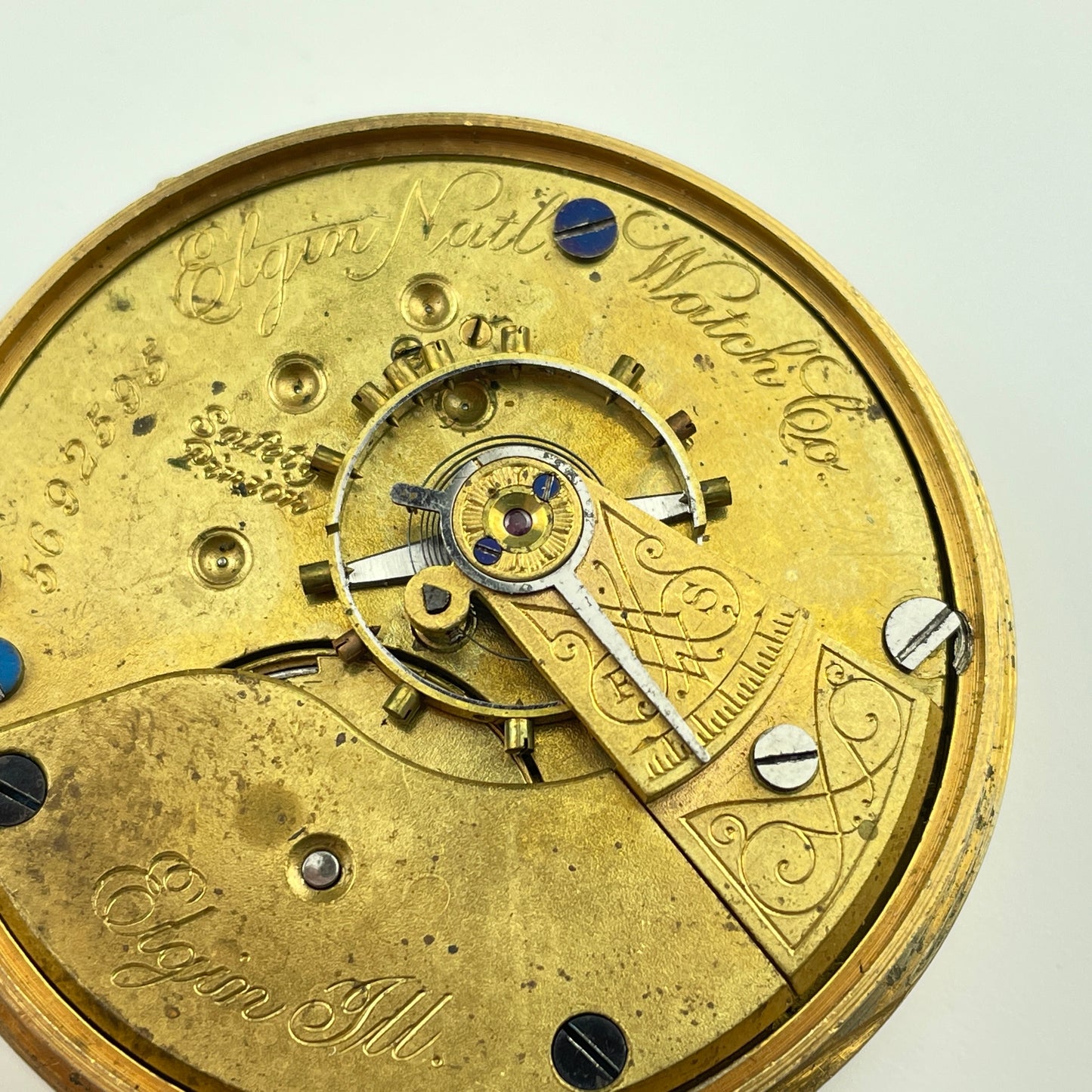 Elgin Pair of 18 Size Nickel & Gilt Pocket Watch Movements