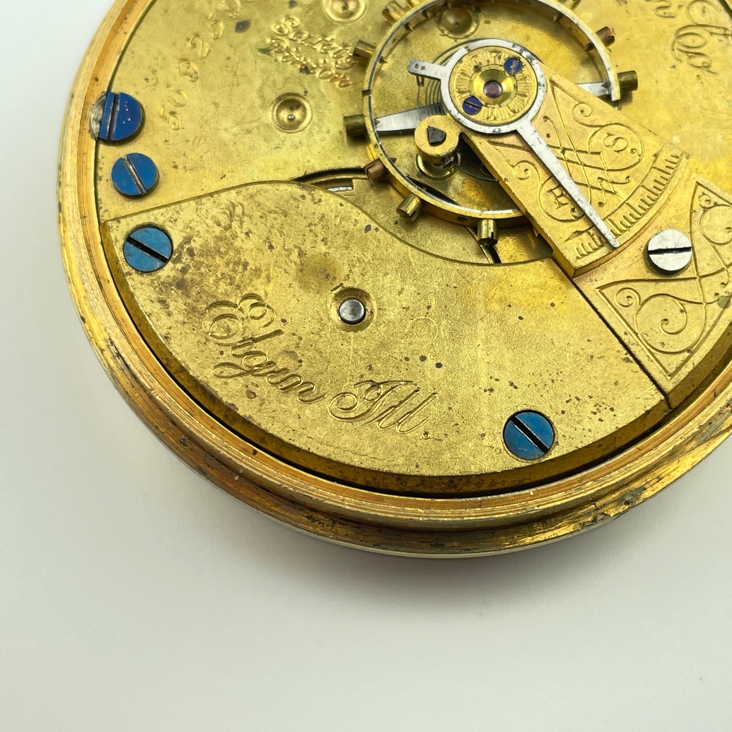Elgin Pair of 18 Size Nickel & Gilt Pocket Watch Movements