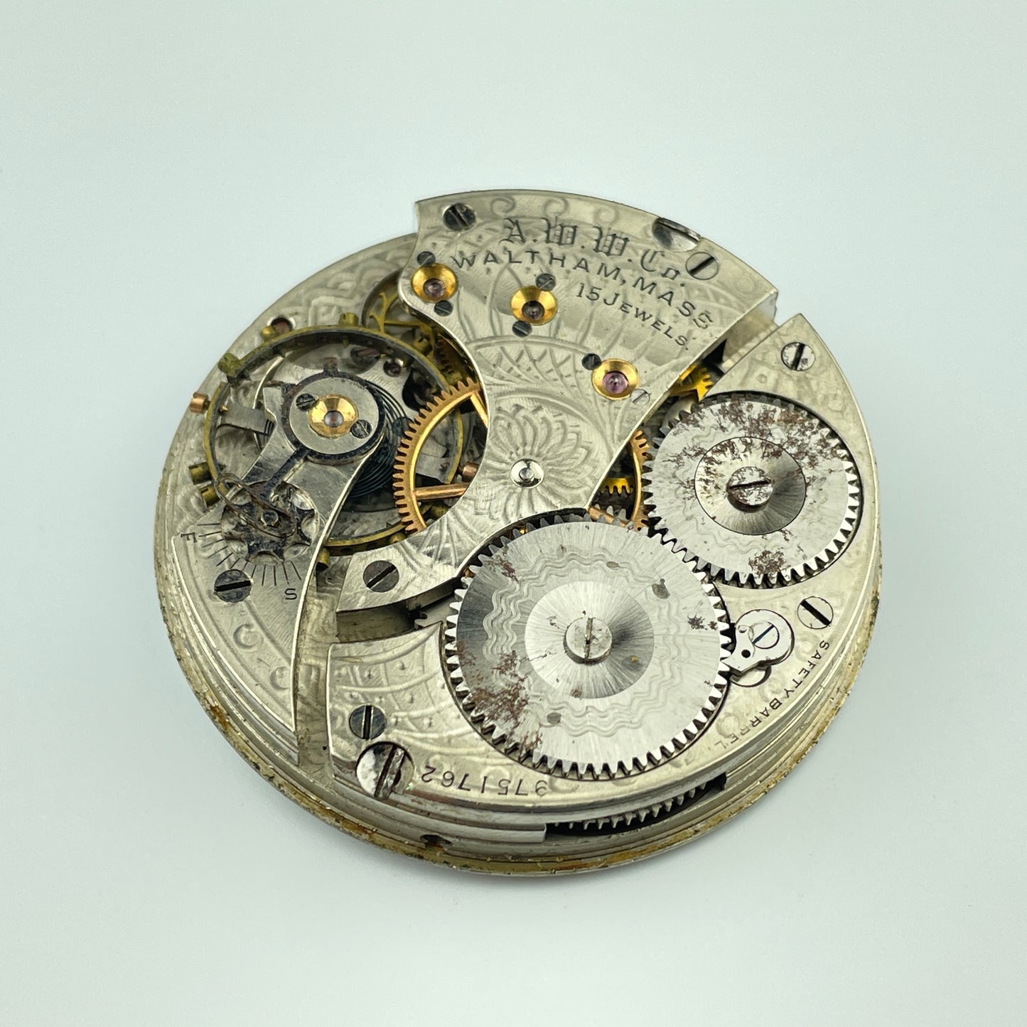 Waltham 16 Size 15 Jewel Pocket Watch Movement