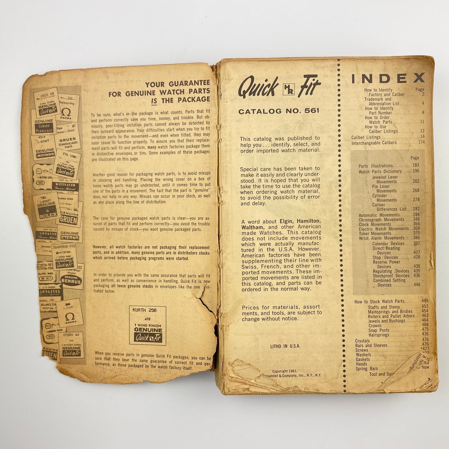 Quick Fit Material System Catalog NO. 561