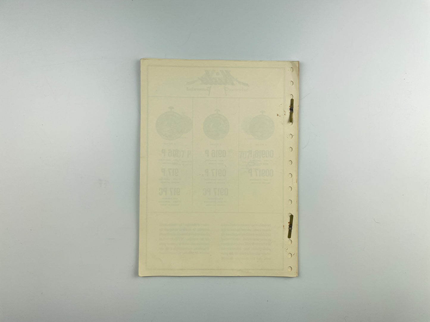Official Catalogue of Swiss Watch Repair Parts Supplement No. 3 Part 1 1954-1958