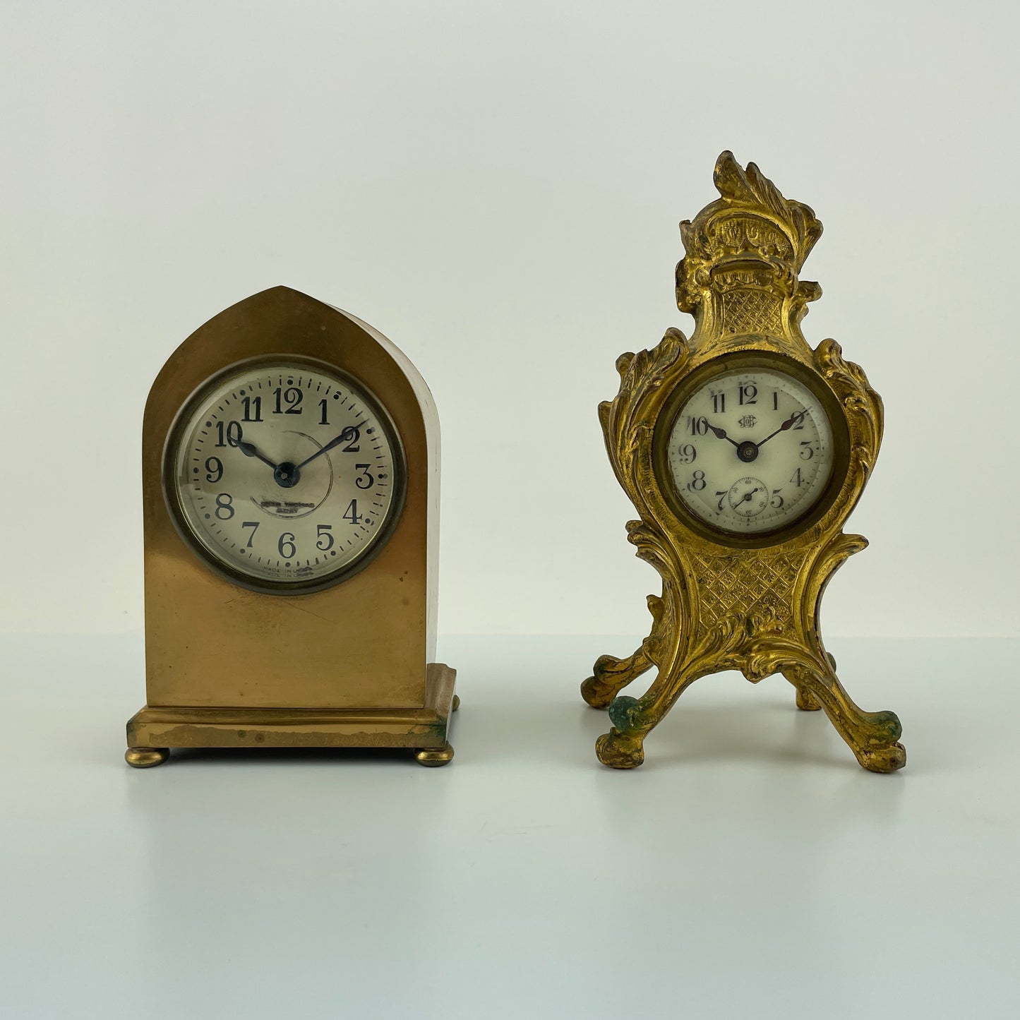 Lot 59- Seth Thomas & Jennings Brother Desk Clock Set