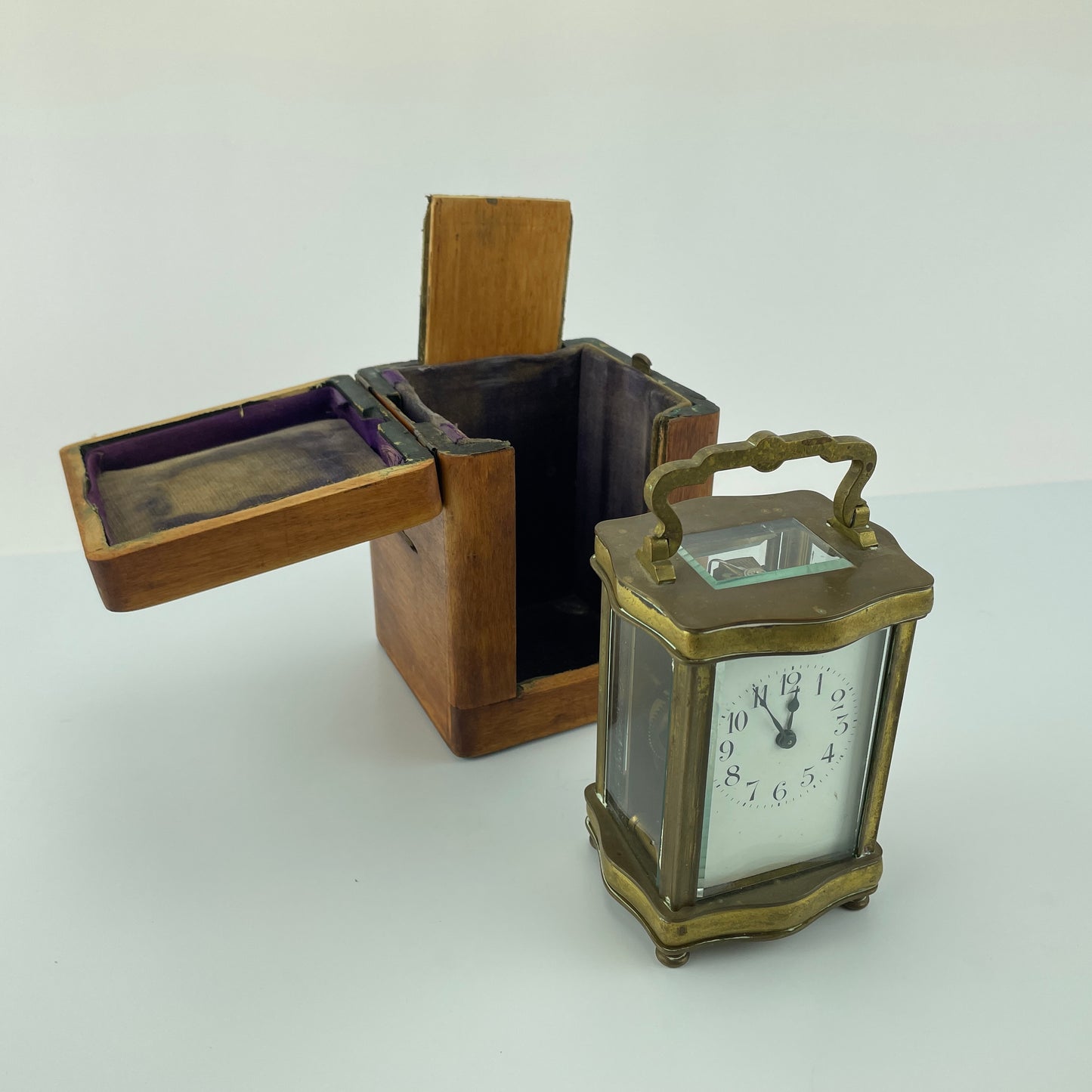 Lot 72- French Carriage Clock with Wooden Carrying Case