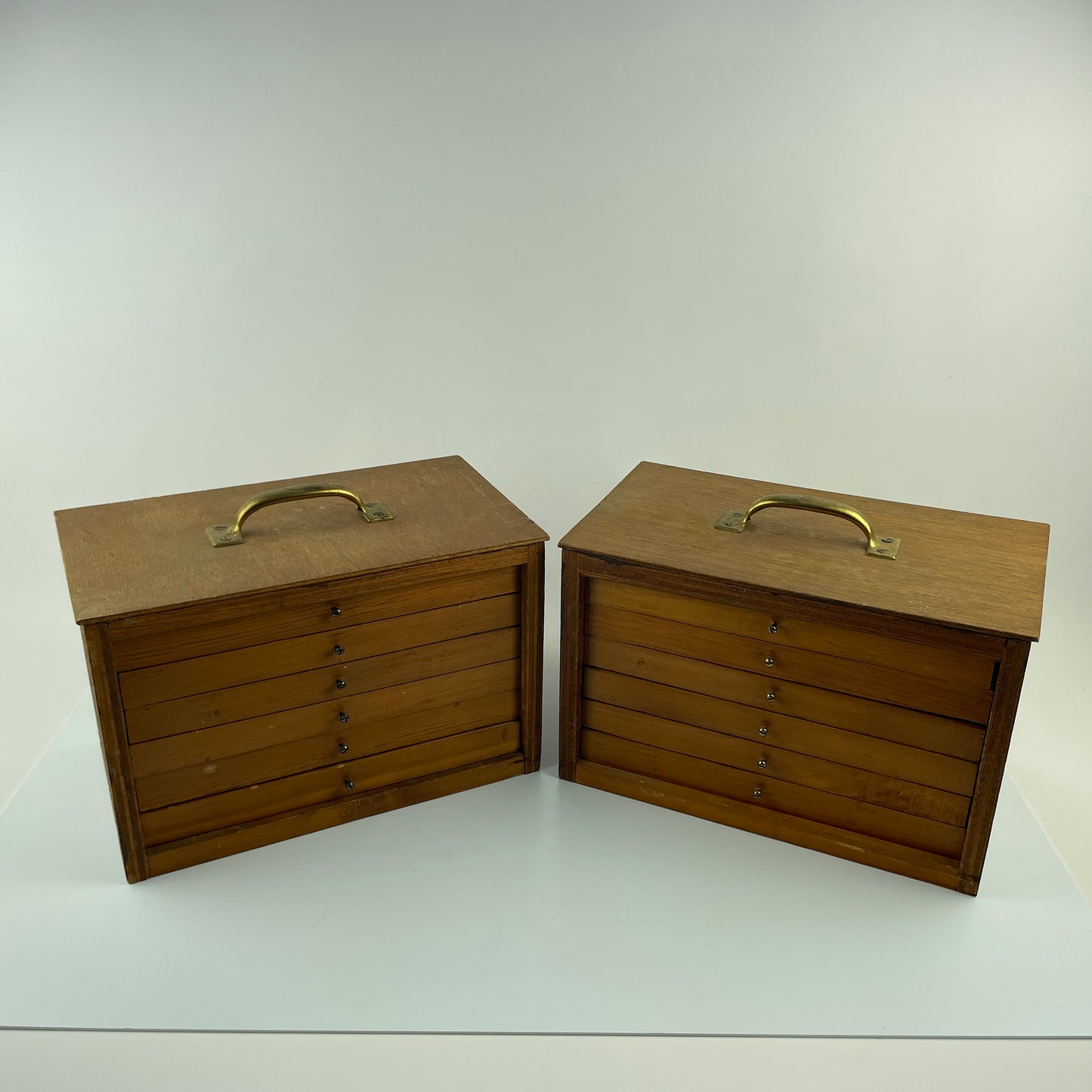 Lot 102- Watchmaker's Wooden Storage Toolboxes