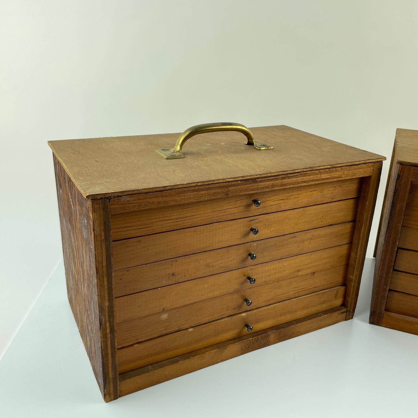 Lot 102- Watchmaker's Wooden Storage Toolboxes