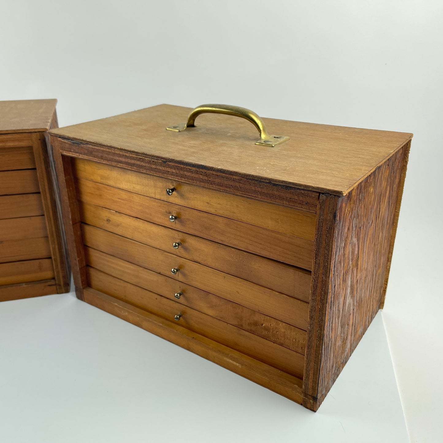 Lot 102- Watchmaker's Wooden Storage Toolboxes