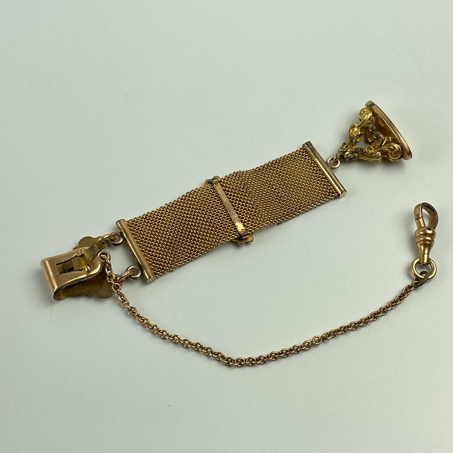 Lot 11- Men's Pocket Watch YGF Chain & Belt Style Fob