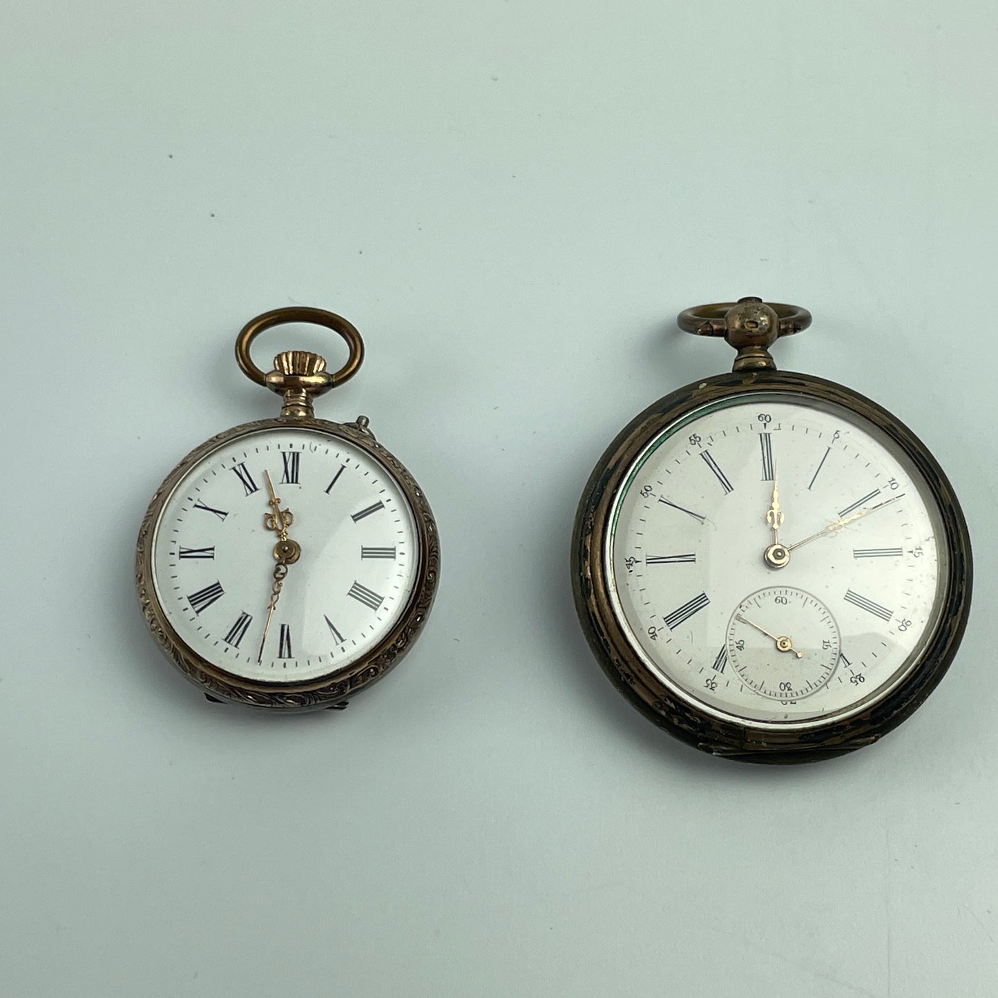 Lot 30- Swiss Vintage Mechanical Silver & Gold Lapel & Pocket Watch