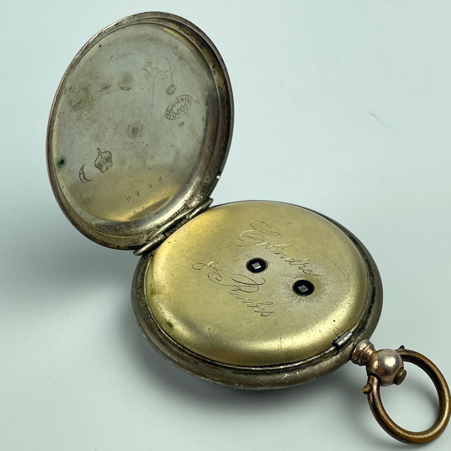 Lot 30- Swiss Vintage Mechanical Silver & Gold Lapel & Pocket Watch