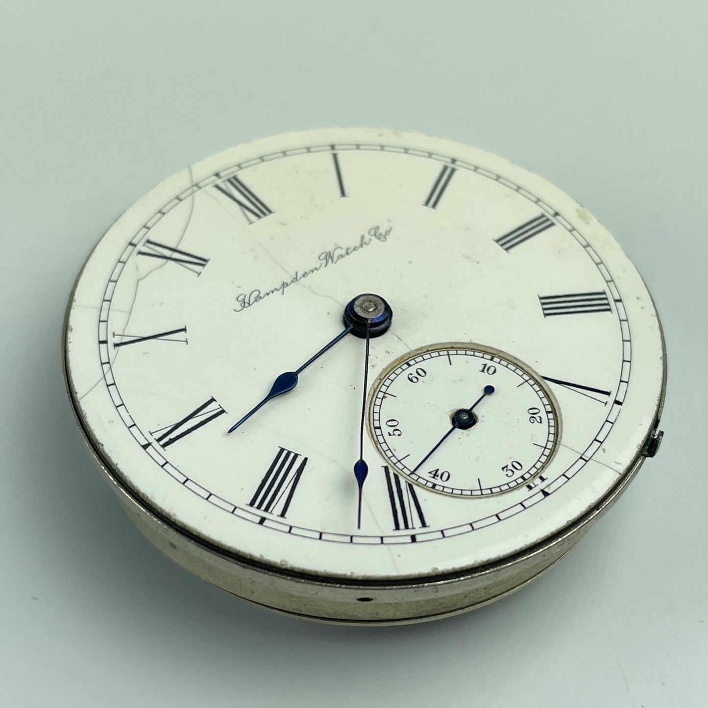 Lot 32- Hampden 18 Size Hunting Pocket Watch Movement