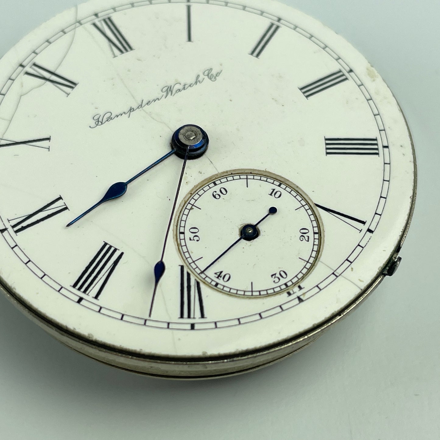 Lot 32- Hampden 18 Size Hunting Pocket Watch Movement