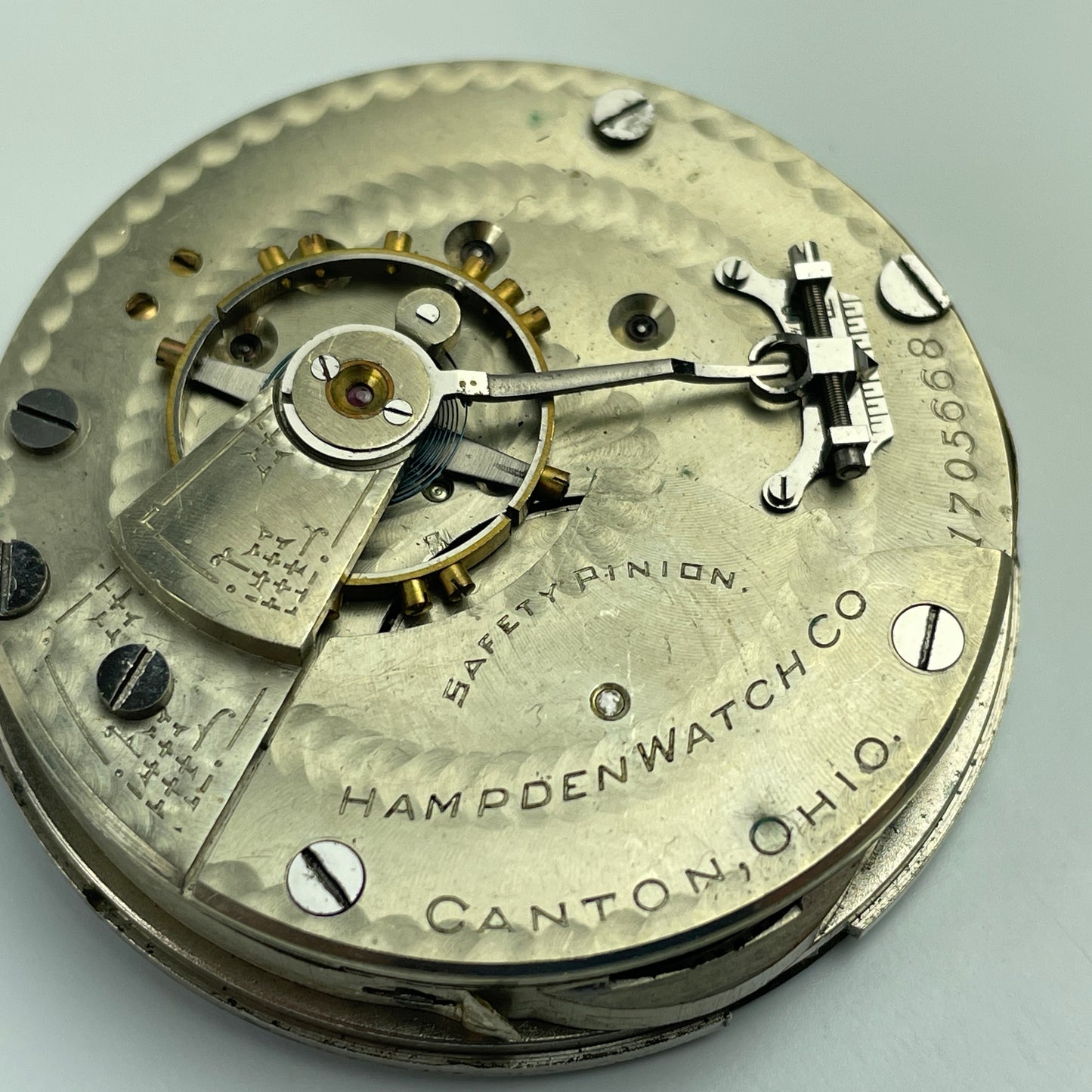 Lot 32- Hampden 18 Size Hunting Pocket Watch Movement