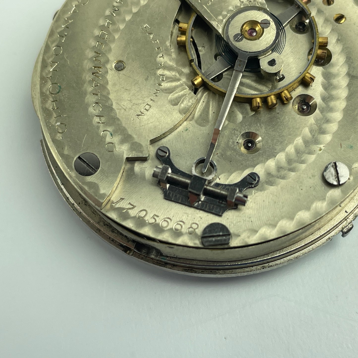 Lot 32- Hampden 18 Size Hunting Pocket Watch Movement