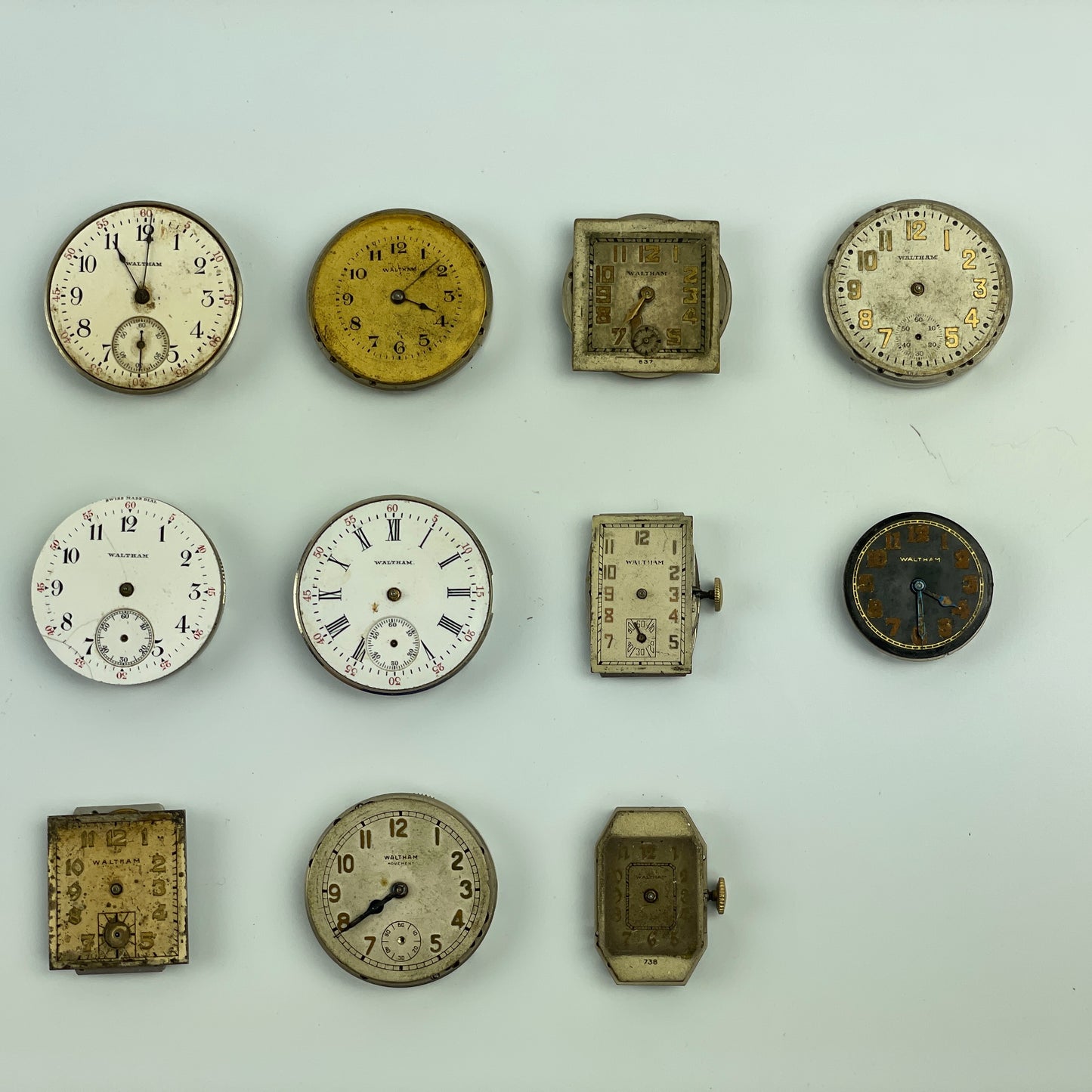 Lot 37- Waltham Vintage Mechanical Lapel & Wristwatch Movements