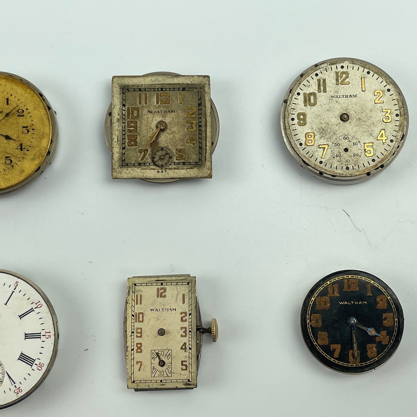 Lot 37- Waltham Vintage Mechanical Lapel & Wristwatch Movements