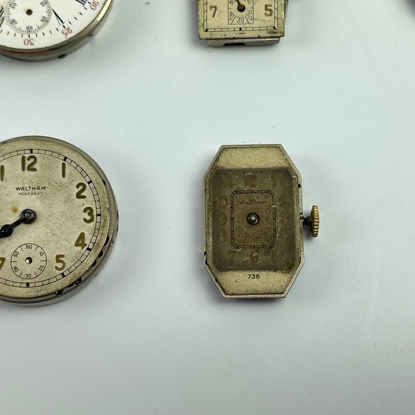 Lot 37- Waltham Vintage Mechanical Lapel & Wristwatch Movements