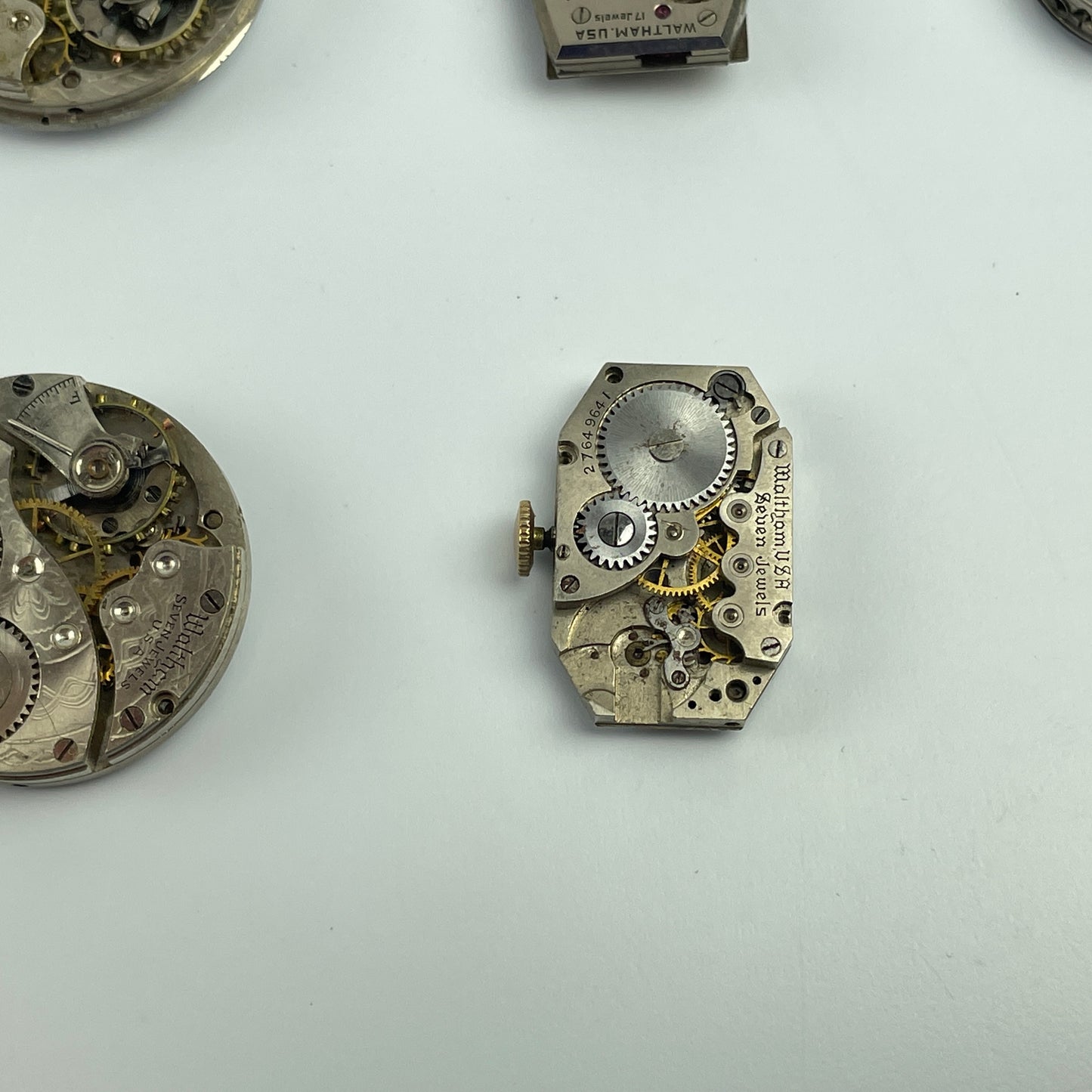 Lot 37- Waltham Vintage Mechanical Lapel & Wristwatch Movements