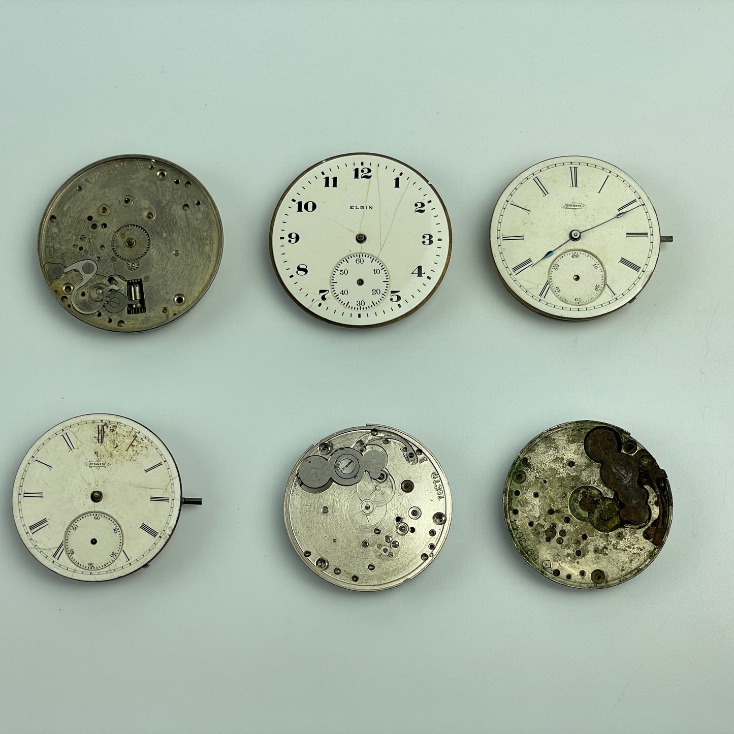 Lot 40- Elgin 6 & 12 Size Pocket Watch Movements