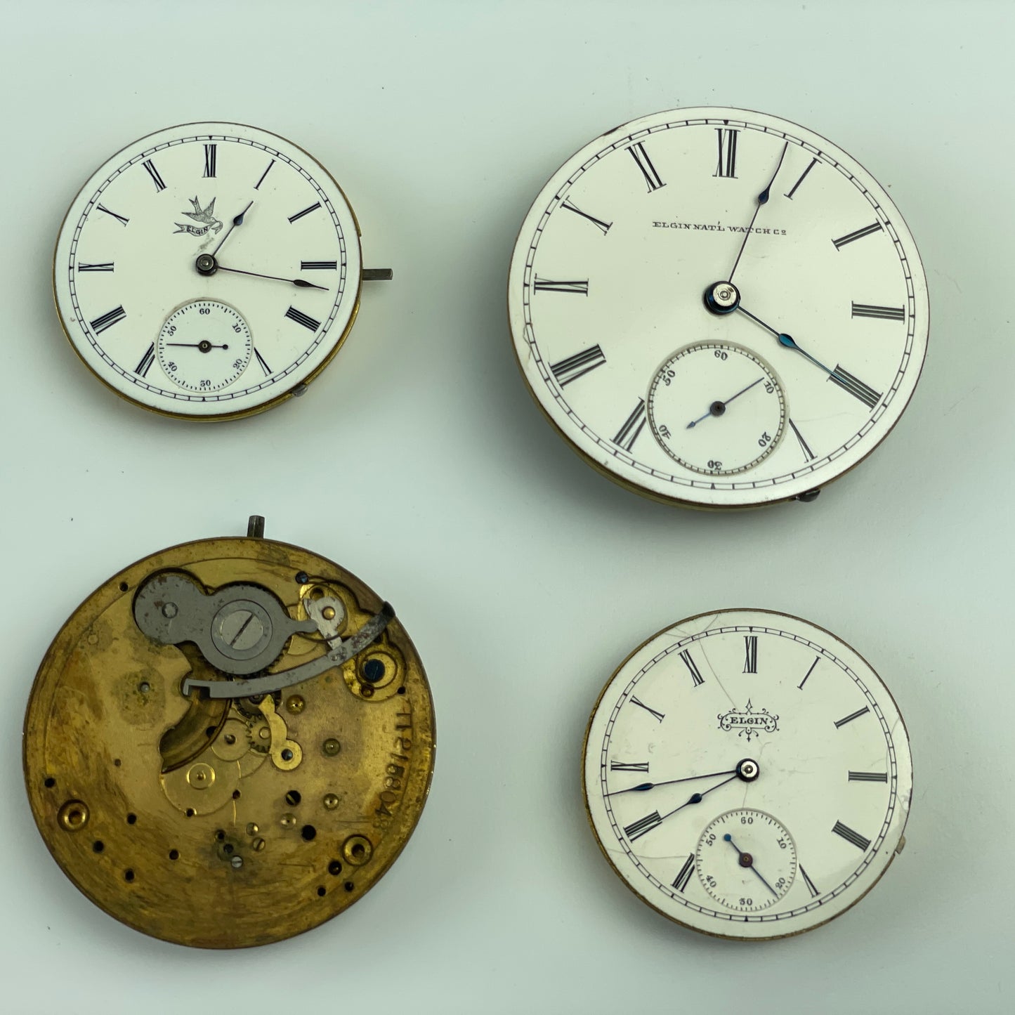 Lot 45- Elgin 6, 16 & 18 Size Gilt Pocket Watch Movements