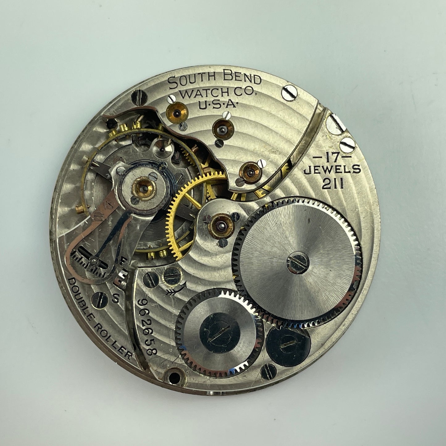 Lot 54- South Bend 16 Size 17 Jewel Pocket Watch Movement
